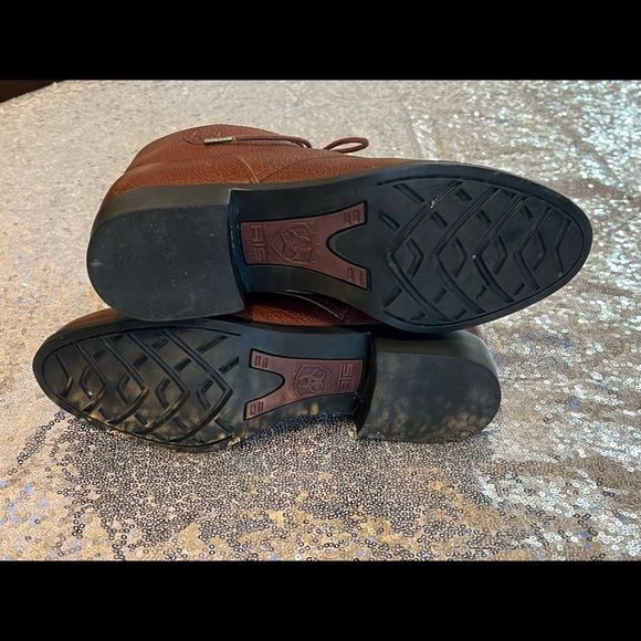 ARIAT ankle boots Vintage 90's lace up Tassle Fringe Ropers in BROWN - Picture 7 of 9